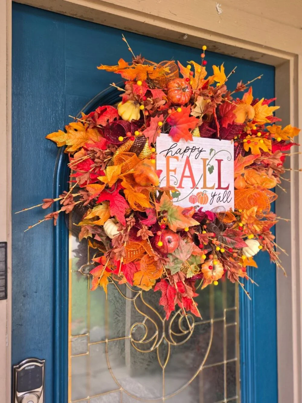 Happy Fall Y'all Autumnal Bounty Wreath